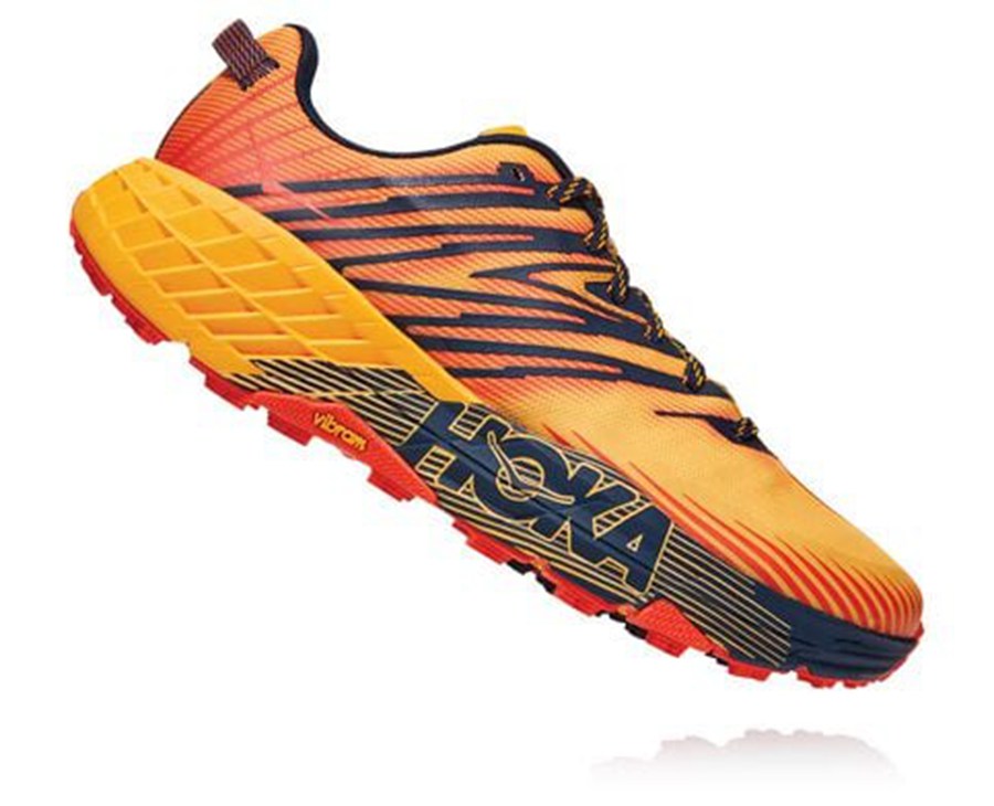 Hoka One One Mens Trail Shoes - Speedgoat 4 - Orange - RMEK46537